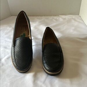 Classic Black Perforated Loafers for Women